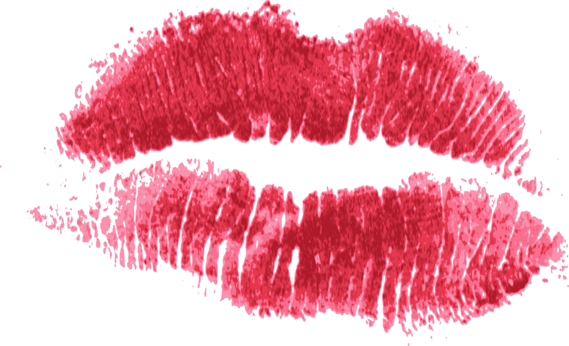 a lipstick kiss on a white background