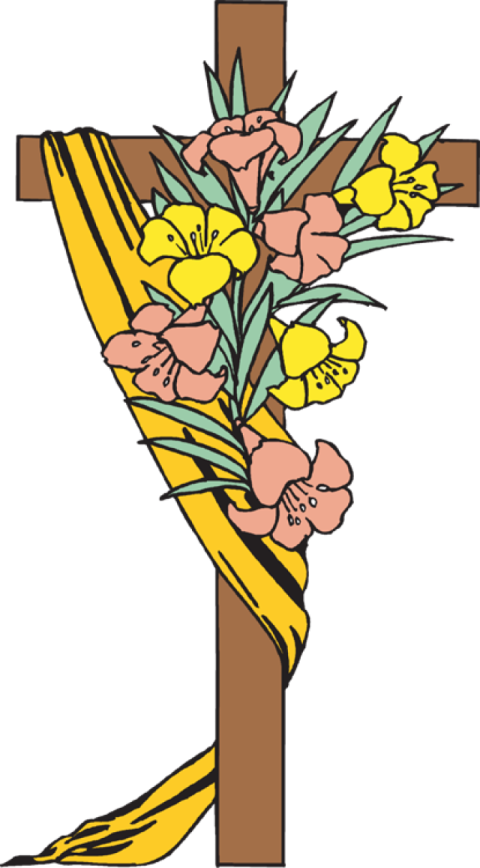 a cross with flowers on it