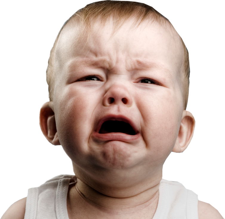 a close up of a baby crying