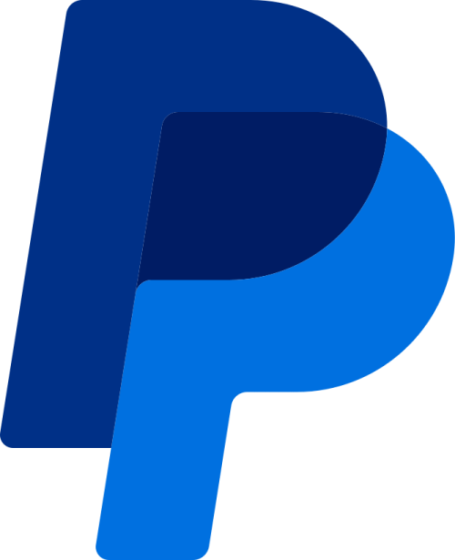 a blue logo with the letter p on it