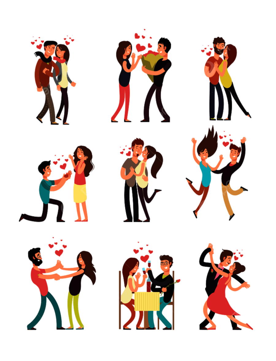 a set of people in love