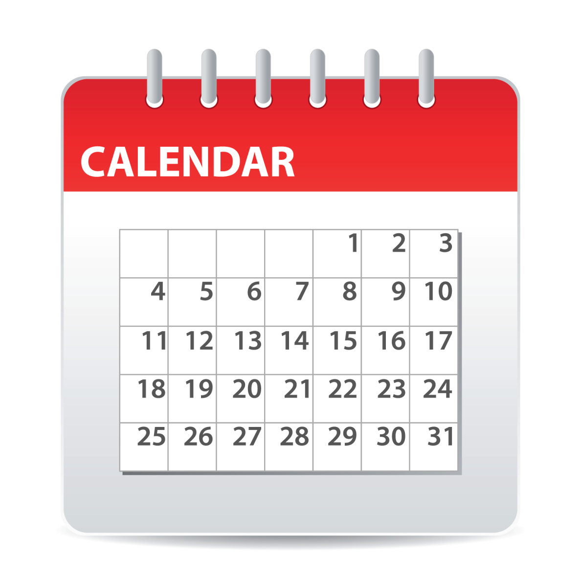 a calendar with the date on it vector