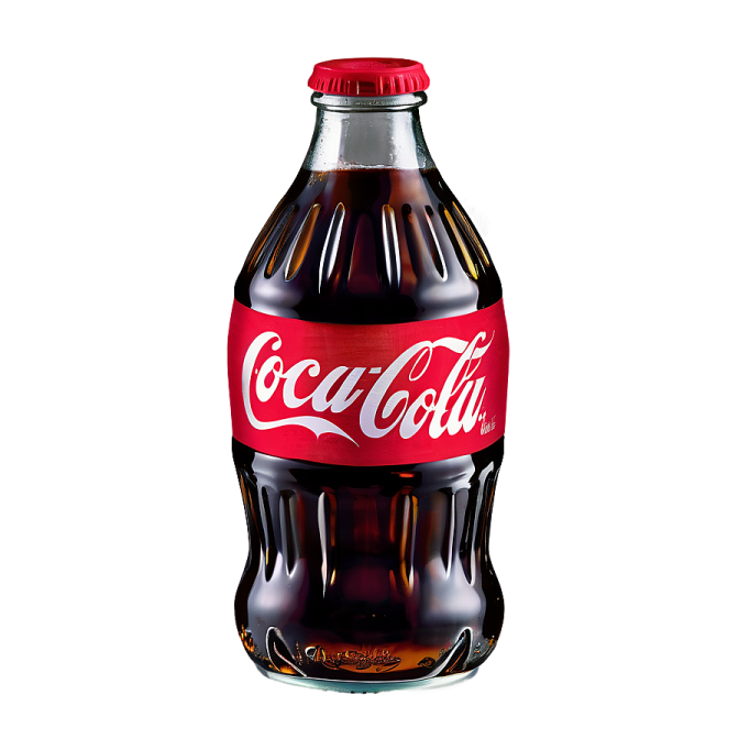 a bottle of coca on a white background