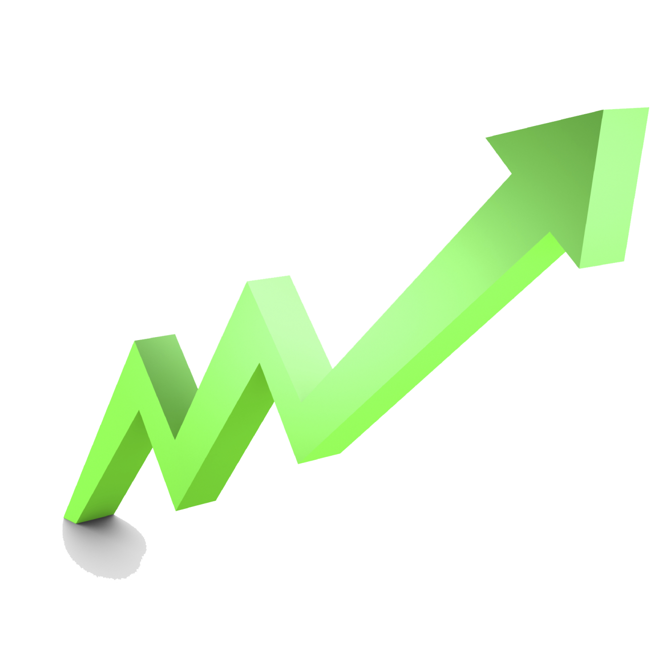 a green arrow pointing up to the right