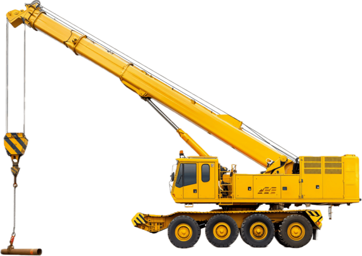 a crane on a white background