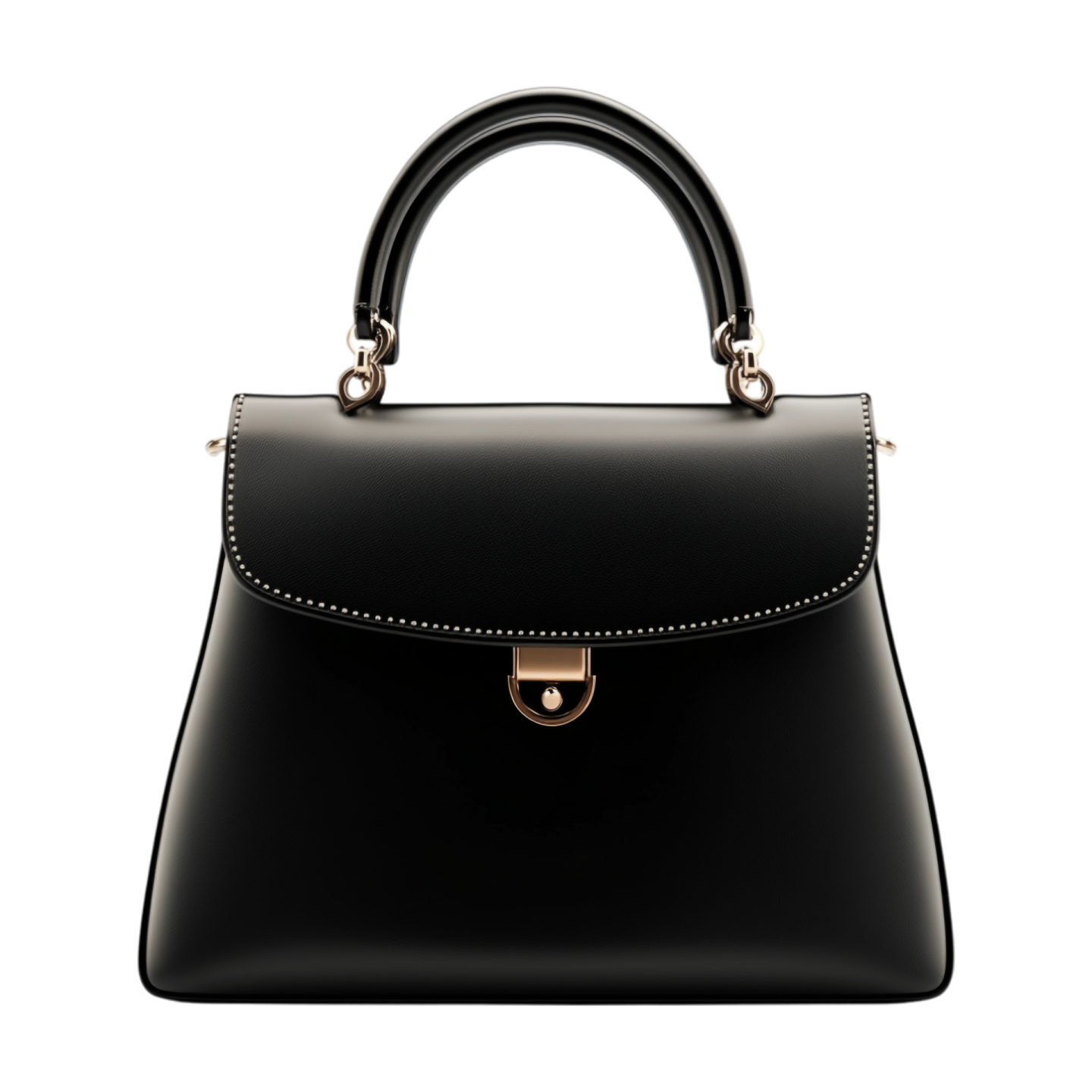 a black handbag on a white background