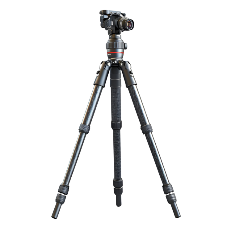 a tripod with a camera on top of it