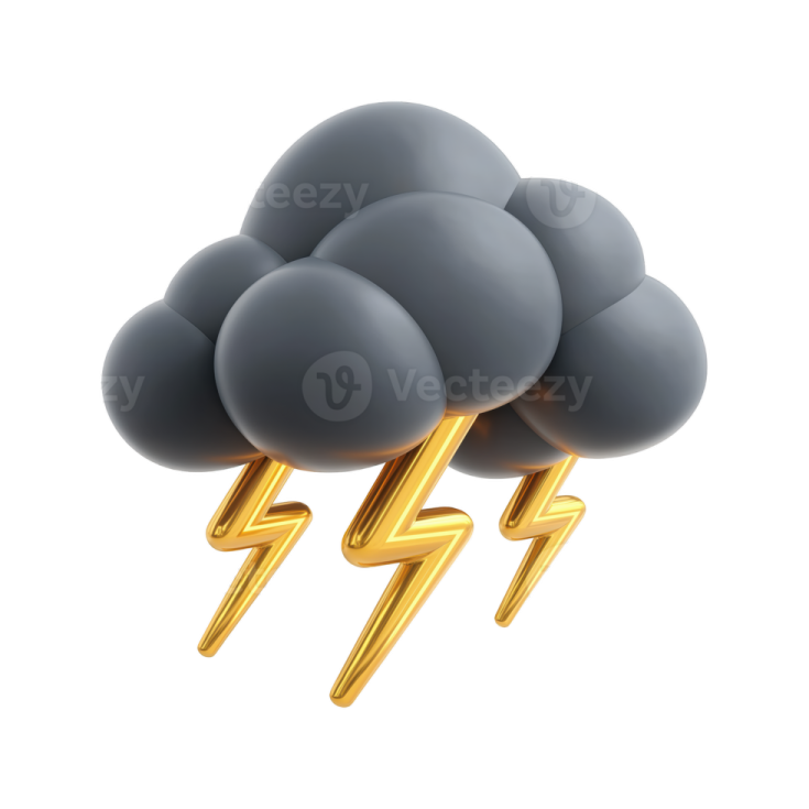 a cloud with two lightnings on it