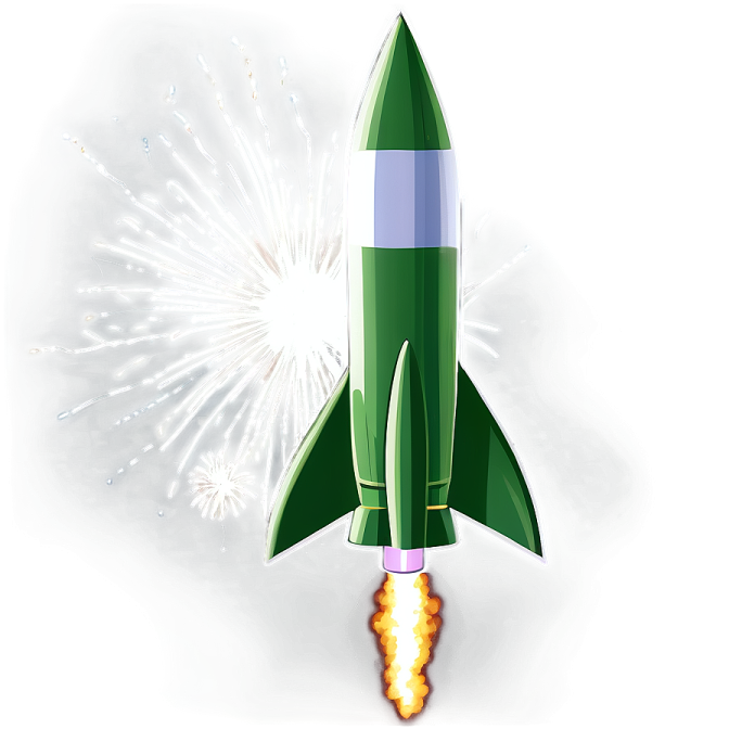 an illustration of a rocket with fire coming out of it