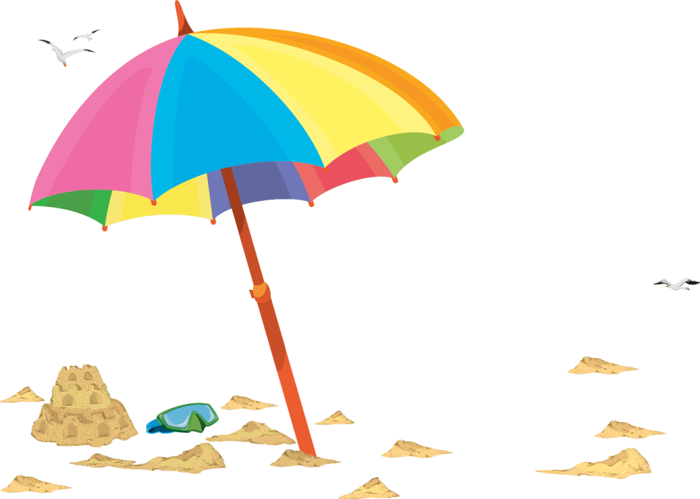 a colorful umbrella on the beach