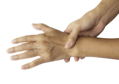 a woman's hands are shown in this image
