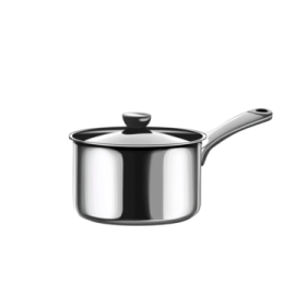 a stainless sauce pot with a lid