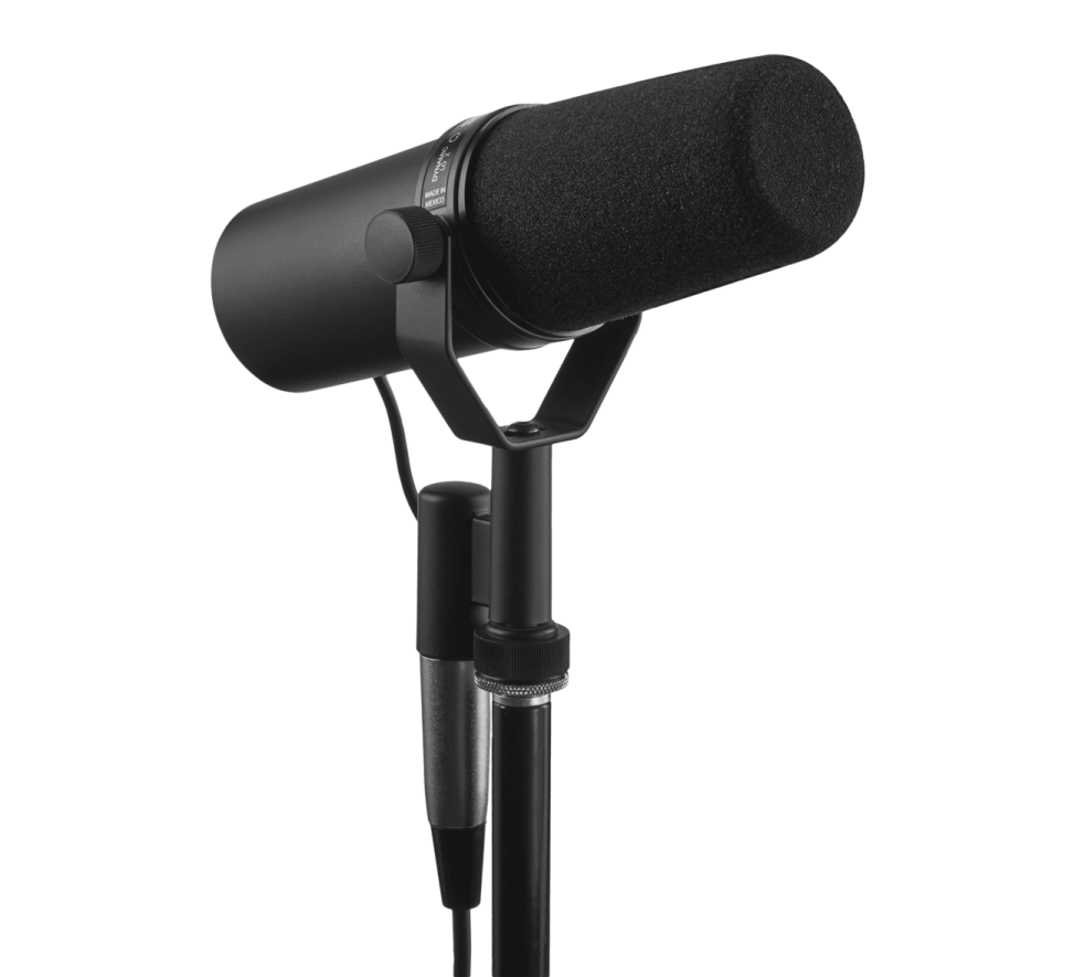a microphone on a white background
