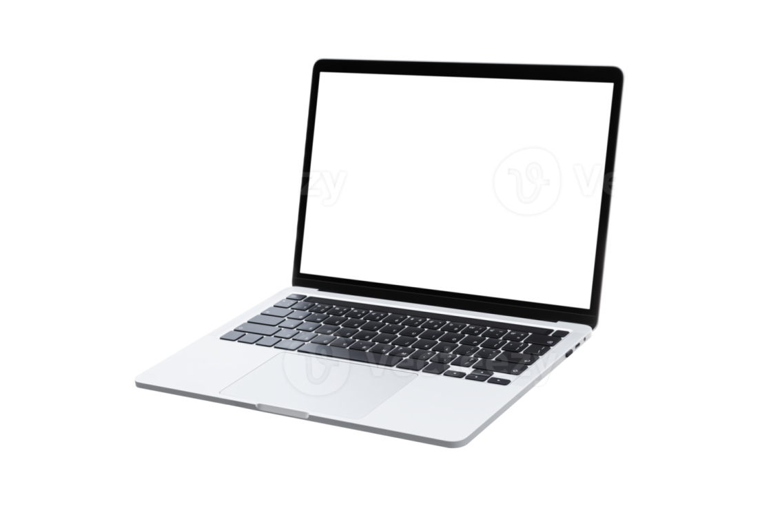 an open laptop computer with a blank screen