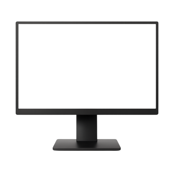 a computer monitor on a white background