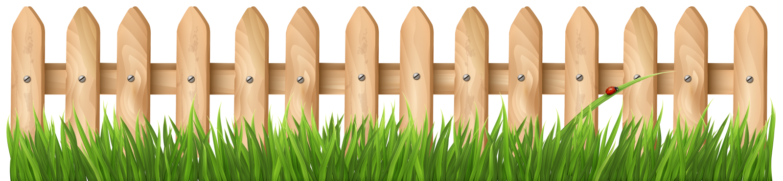 a wooden fence with grass in front of it