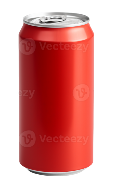 a red can of soda on a white background