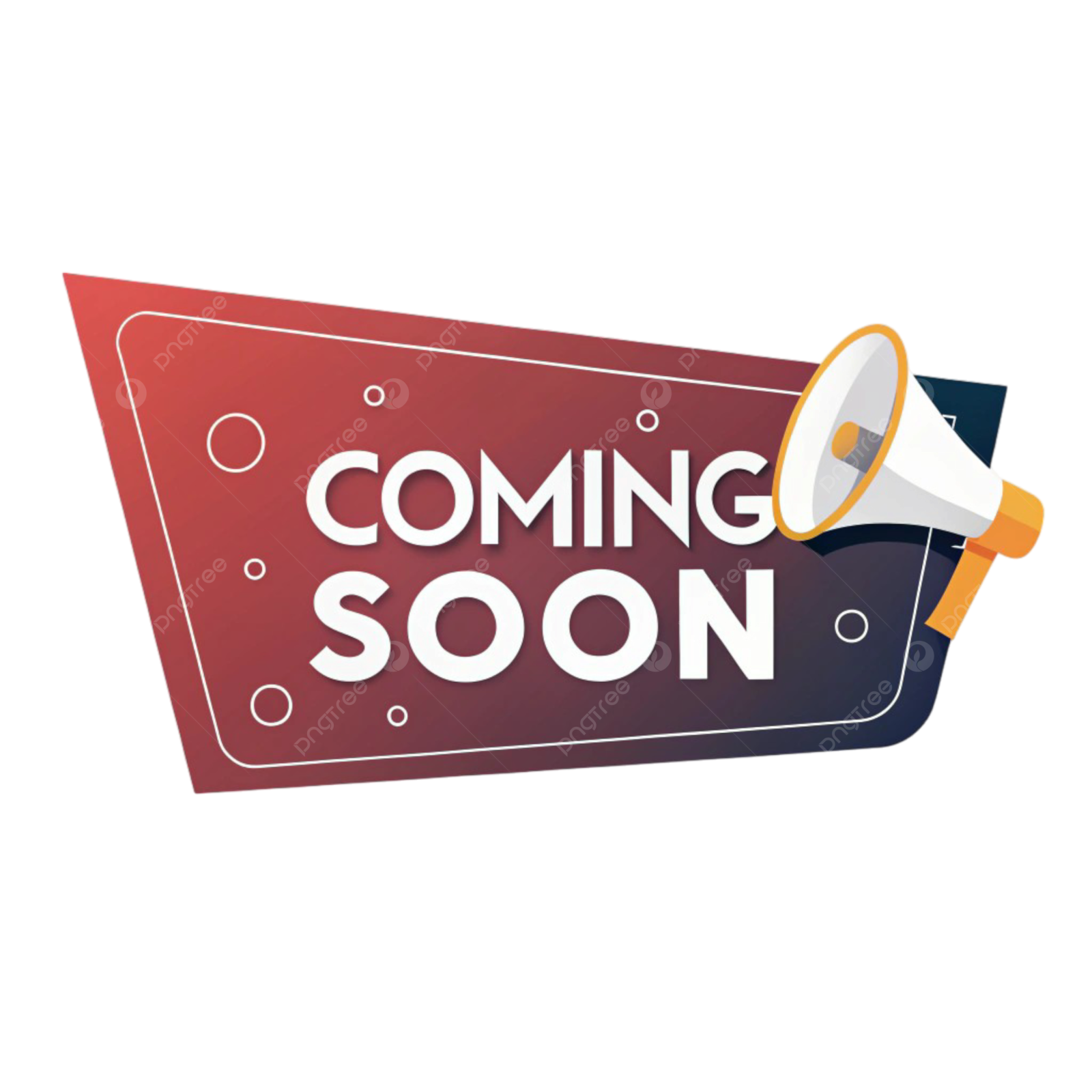 a megaphone with the words coming soon on it