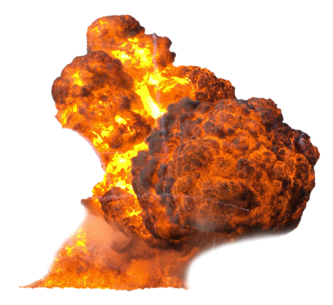 a large explosion of fire on a white background