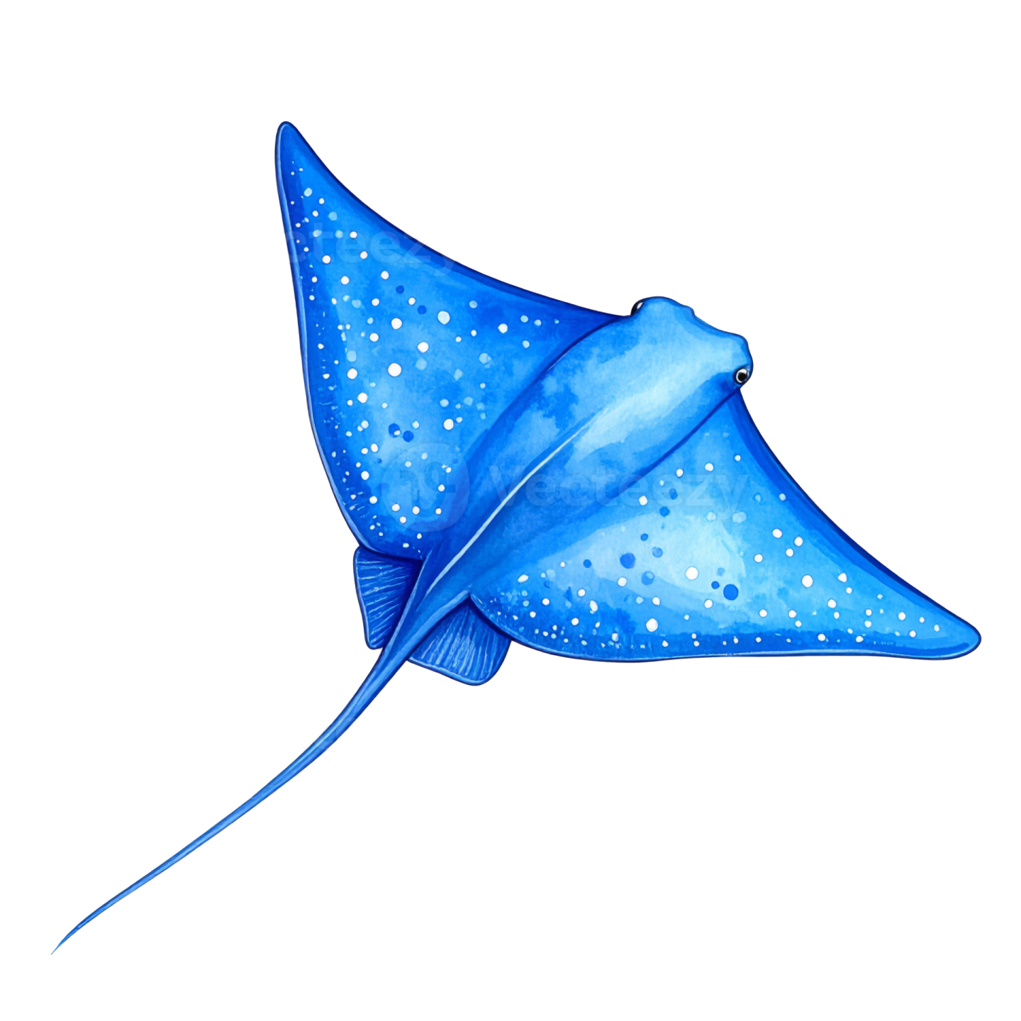 a blue and white spotted manta