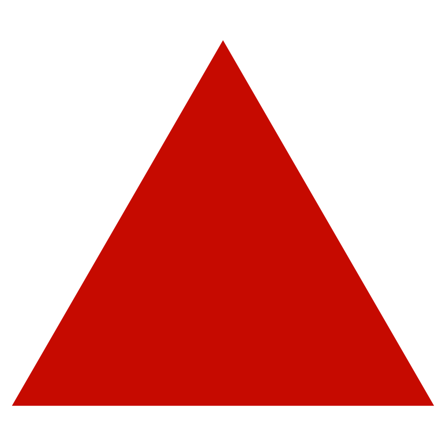 a red triangle on a white background