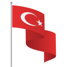 a turkish flag on a white background