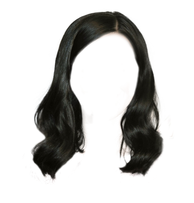a black wig on a white background
