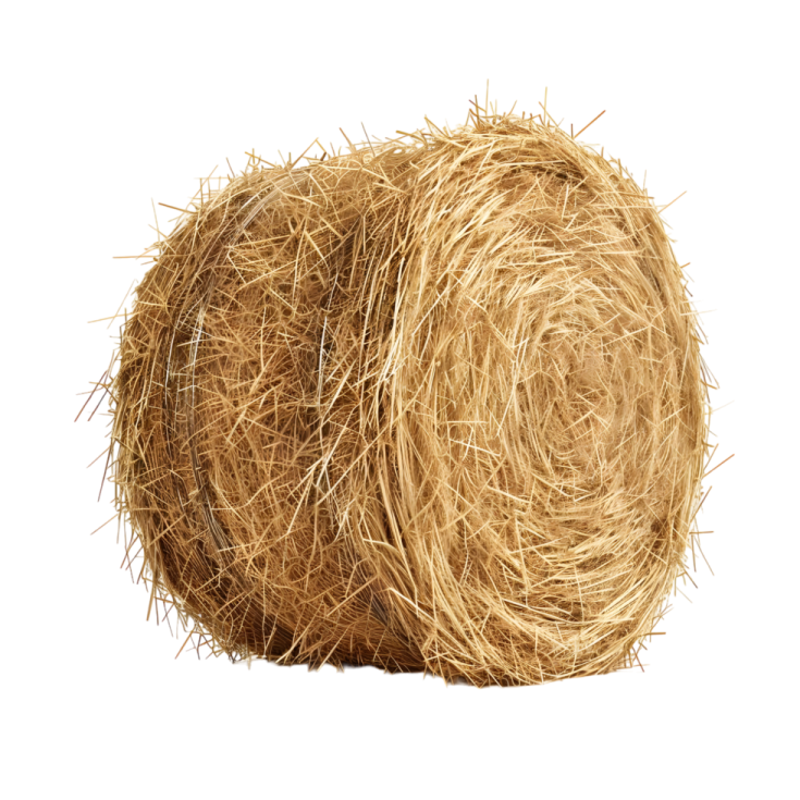 hay bale isolated on white background