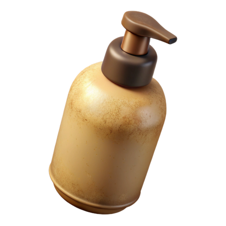a bottle of soap on a white background