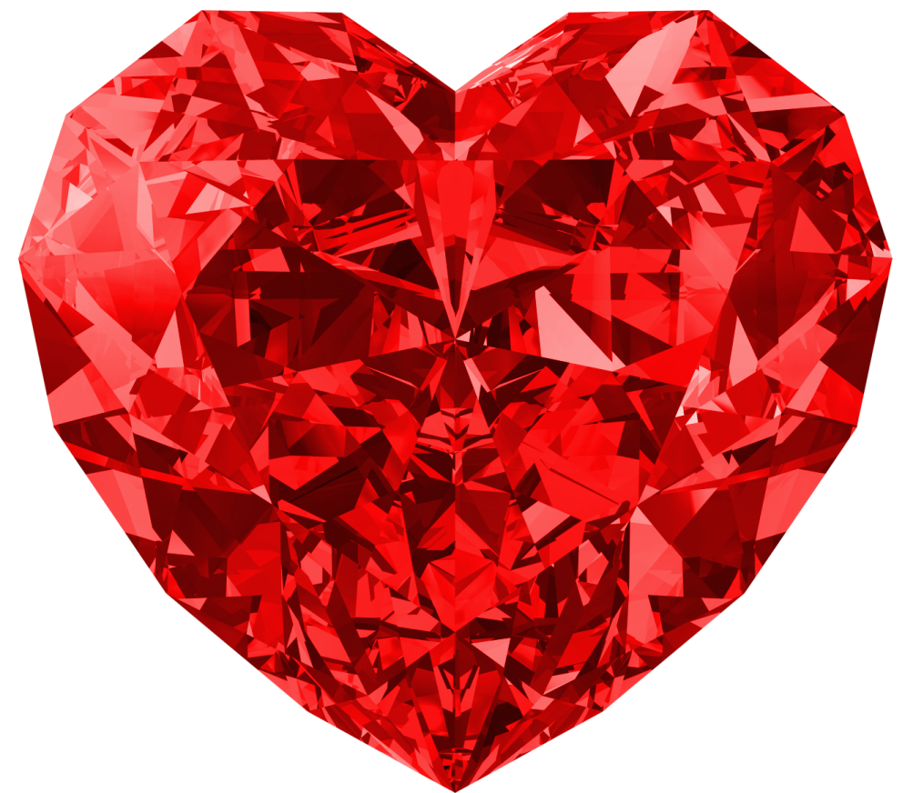 a red heart shaped diamond