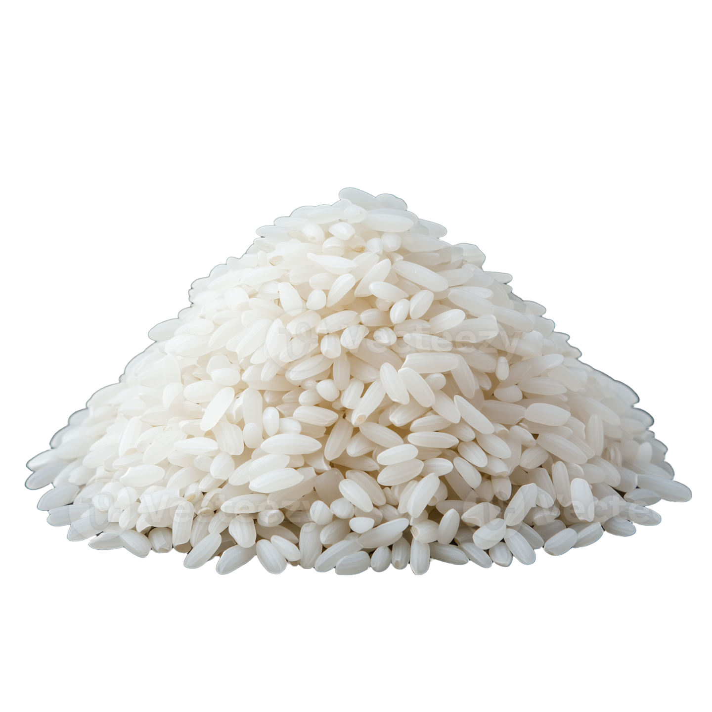 a pile of rice on a white background