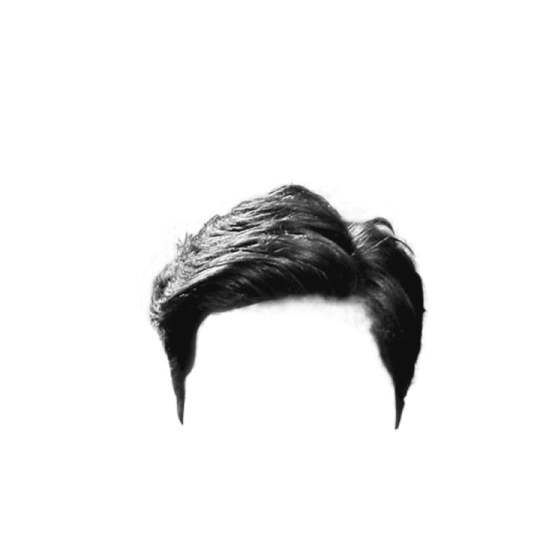 a black and white photo of a man's hair