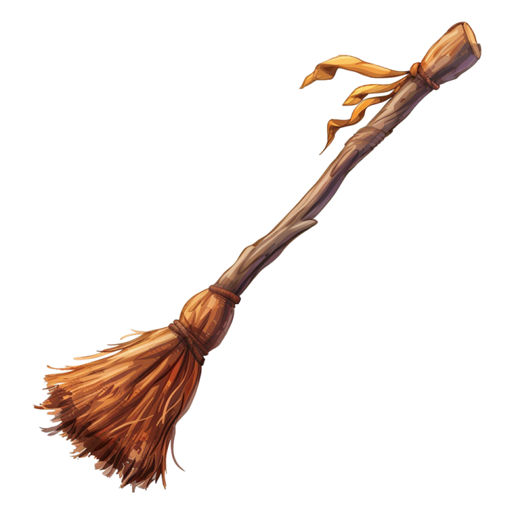 a broom on a white background