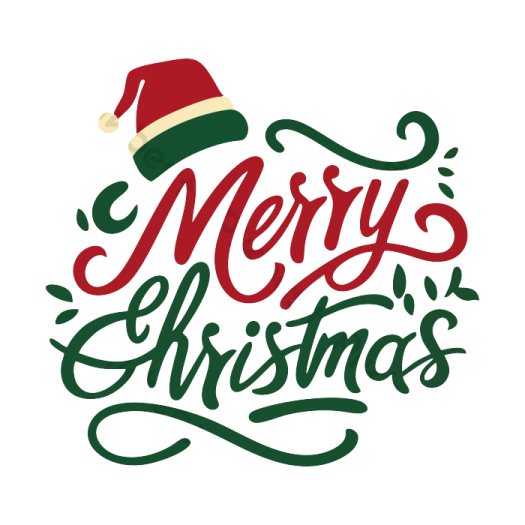 merry christmas lettering with santa hat