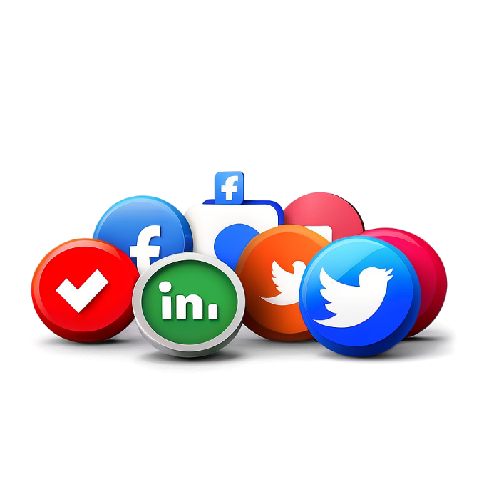 social icons on a white background