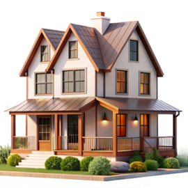 a house with a metal roof