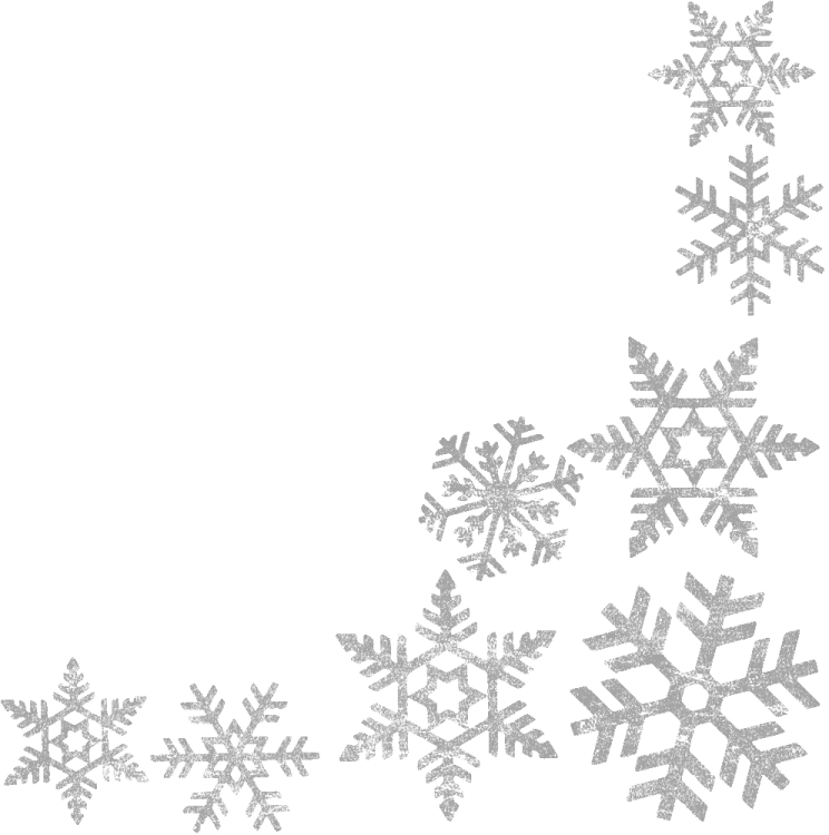 a white background with silver snowflakes