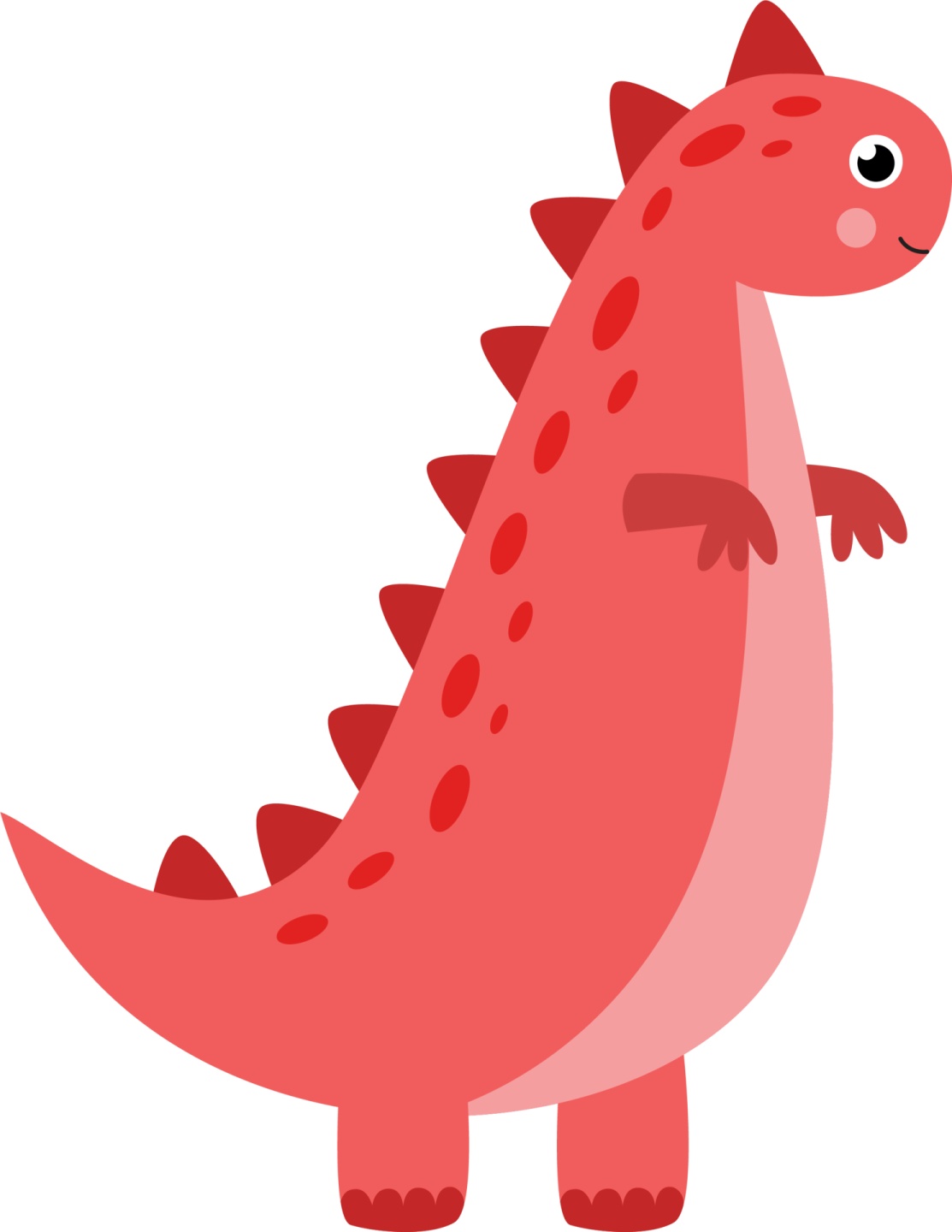 a red dinosaur with spots on its back