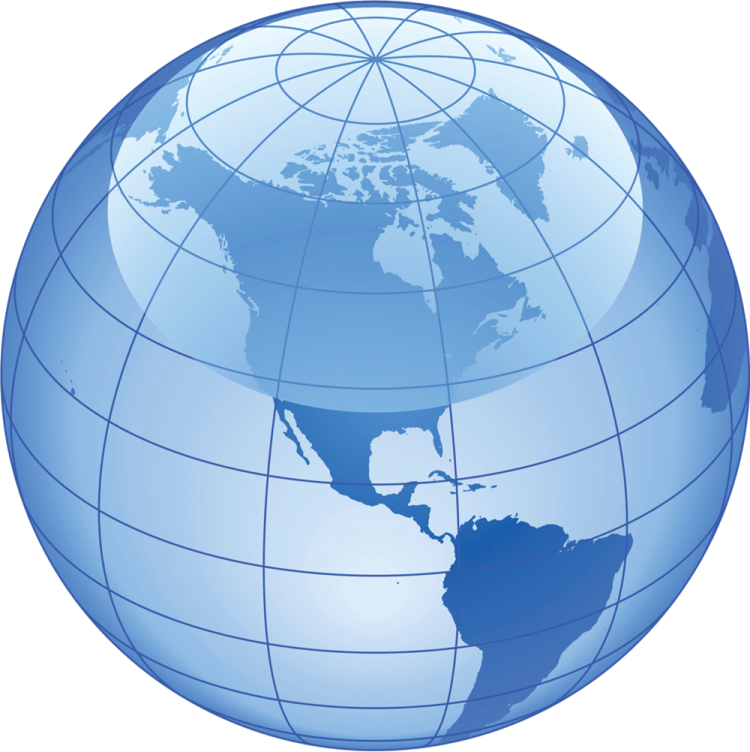 a blue globe with the americas on it