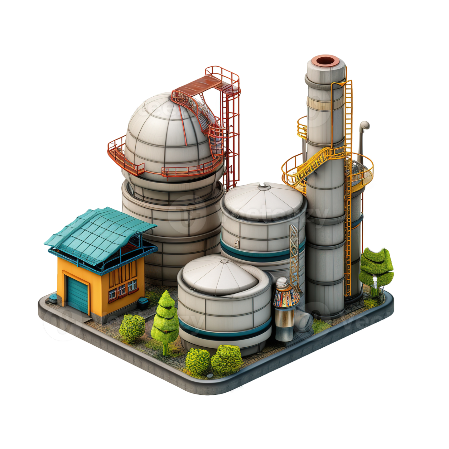 a 3d model of an oil refinery