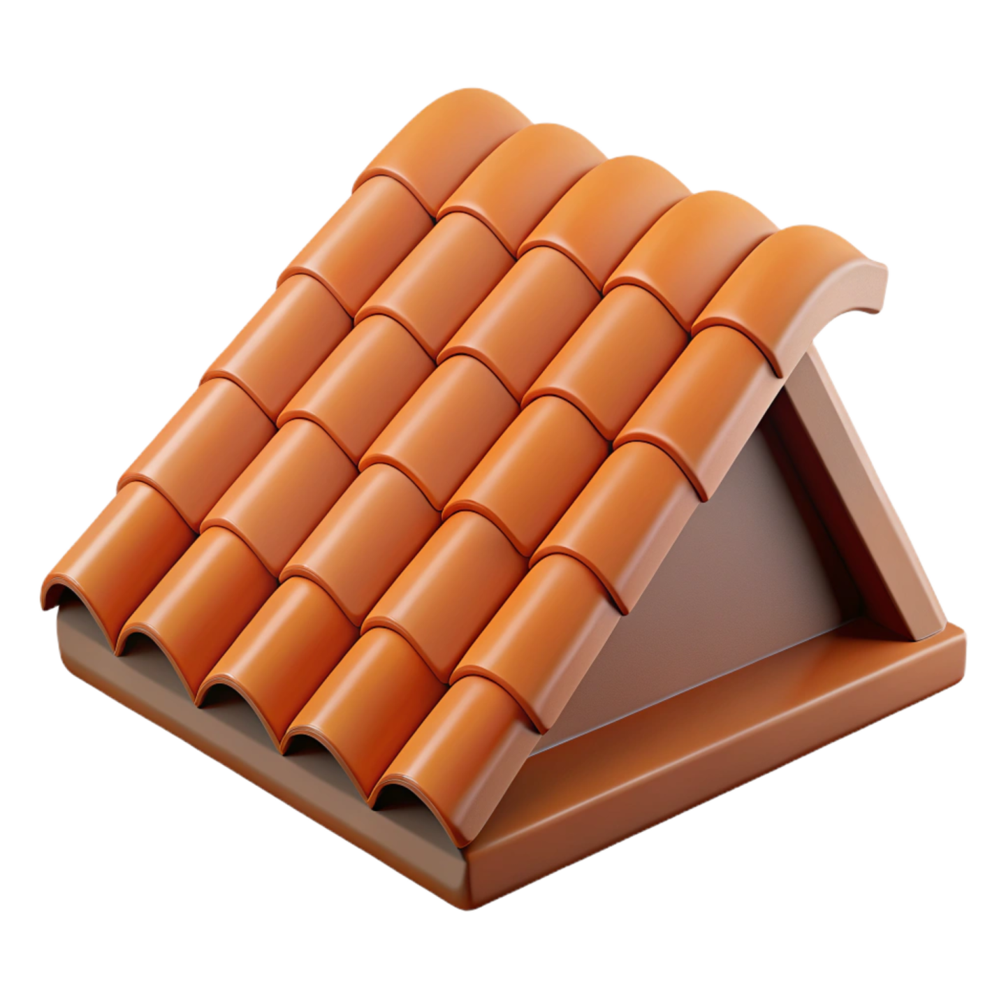 a roof with an orange clay tile
