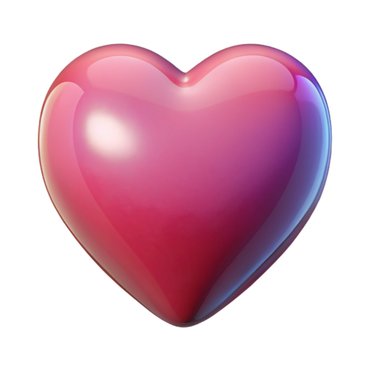 a red heart on a white background