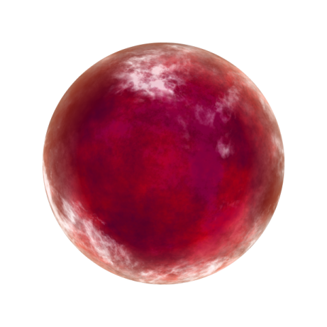 a red sphere with a white background
