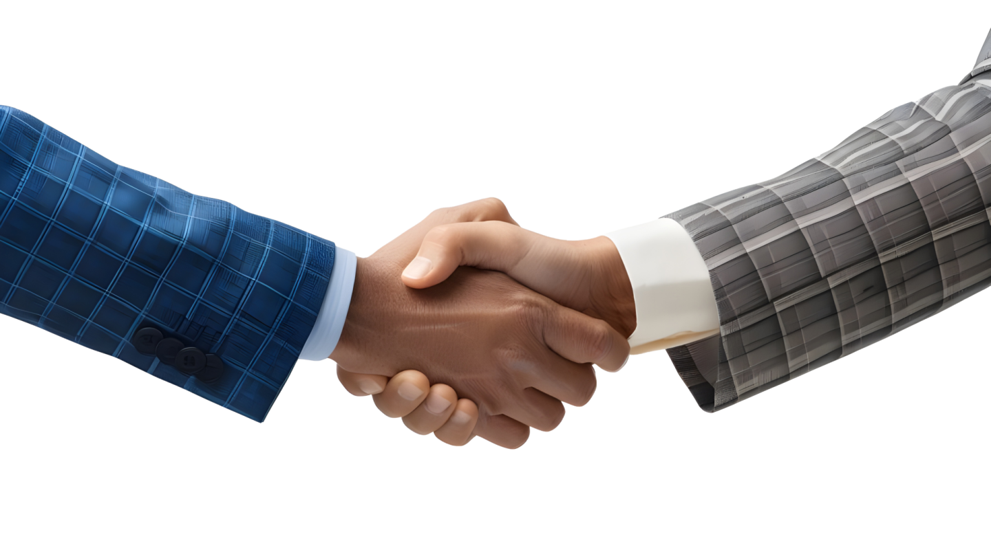 two men shaking hands