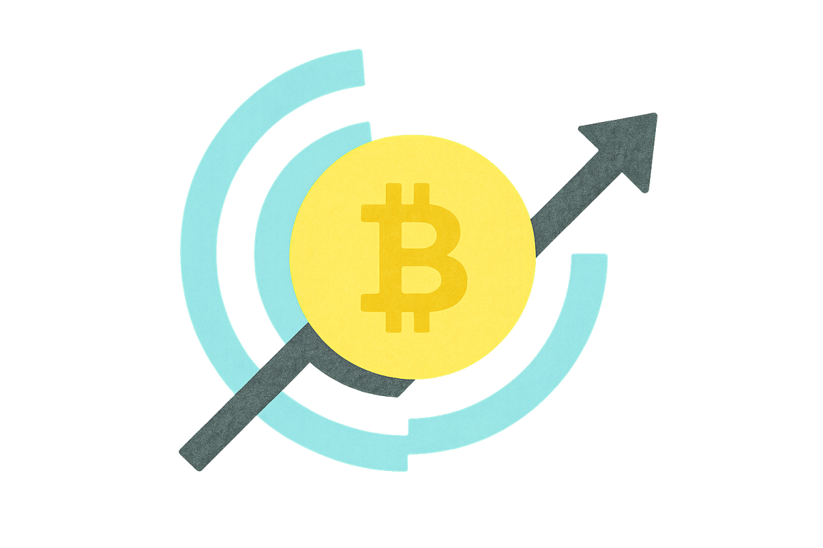 a gold coin with an arrow in the middle of it