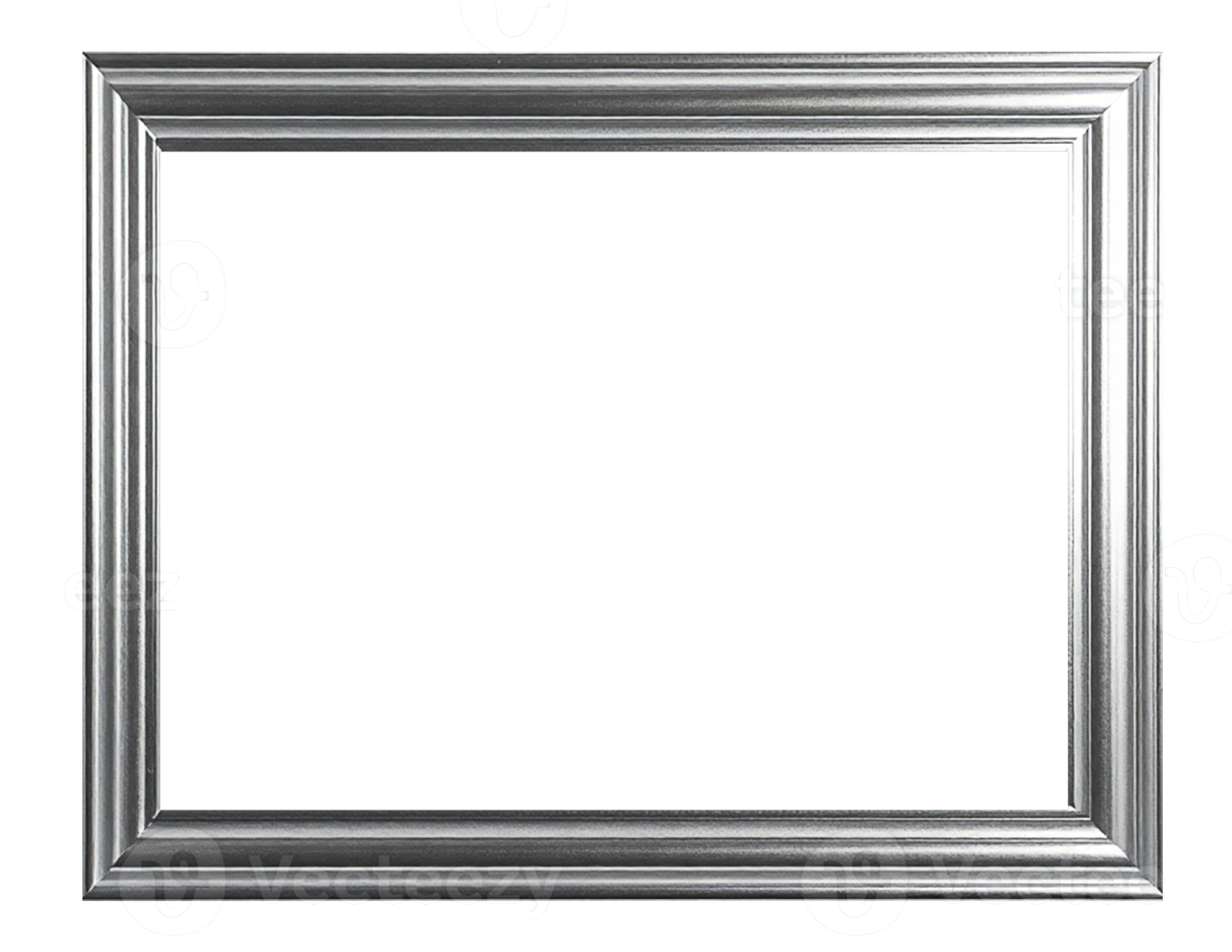 a silver frame on a white background