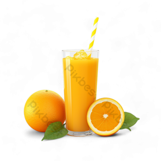 a glass of orange juice next to two oranges
