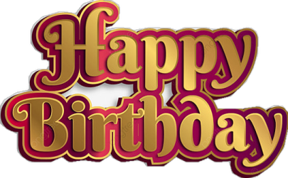 a happy birthday card with gold lettering
