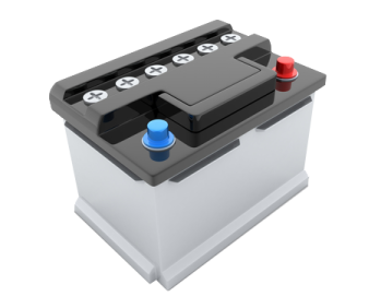 a car battery on a white background