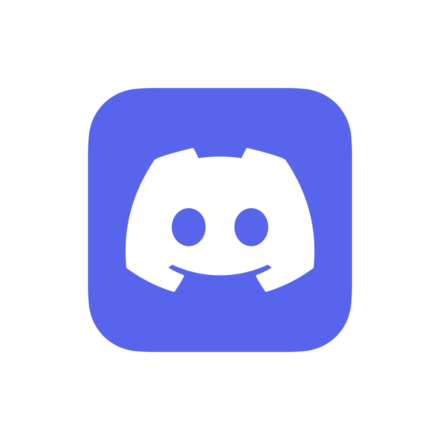 a blue square icon with a smiling face